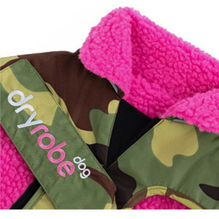 2023 Dryrobe Hund Mantel V3 DRV3 - Camouflage / Pink